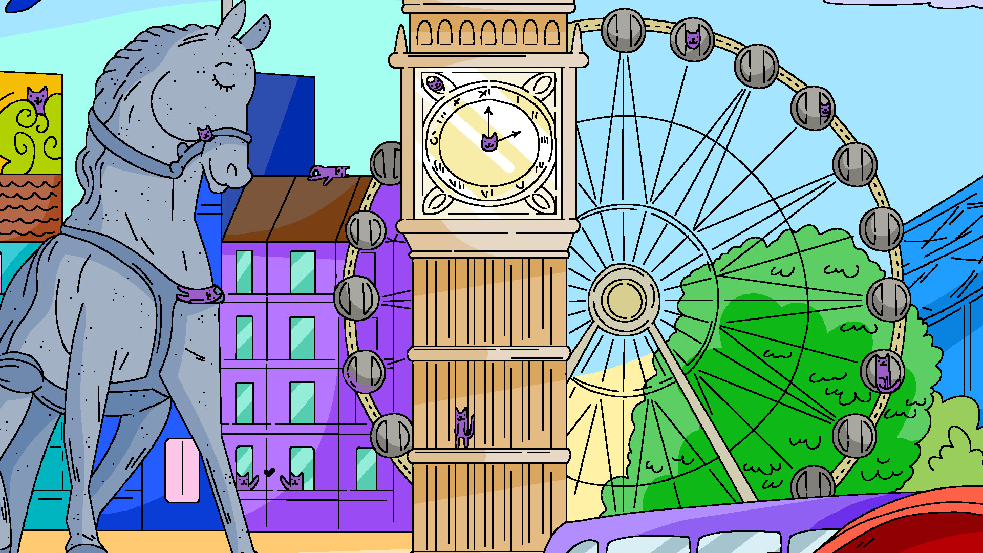 100 Cats Lost In England Find & Color screenshot #5