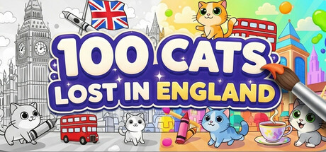 100 Cats Lost In England Find & Color