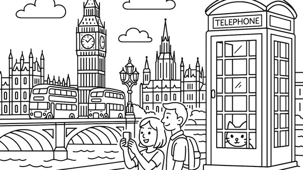 100 Cats Lost In England Find & Color screenshot 2