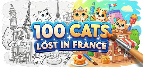 100 Cats Lost In France Find & Color