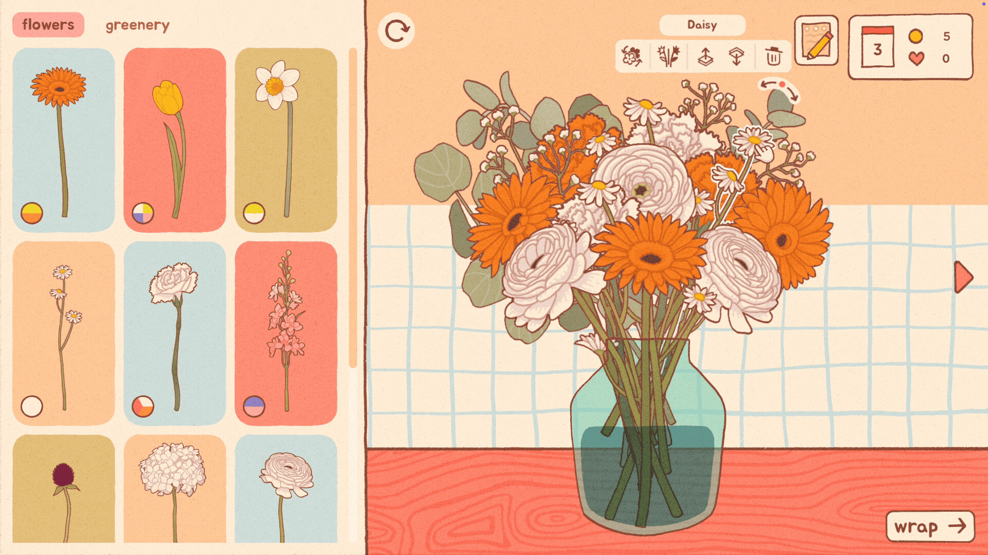 #8. Flowers And Favours: Florist Simulator Demo (Steam) 来自: MISK Games