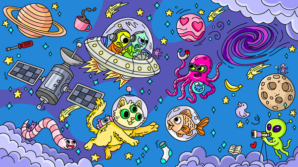 Скриншот из 100 Cats Lost In Space Find & Color