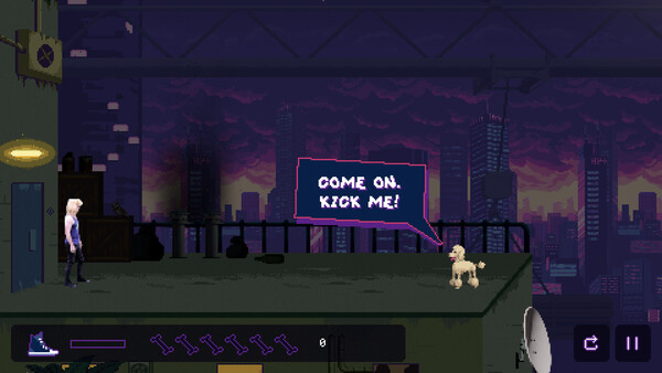 Screenshot of Poodle Kick gameplay showing in-action mechanics