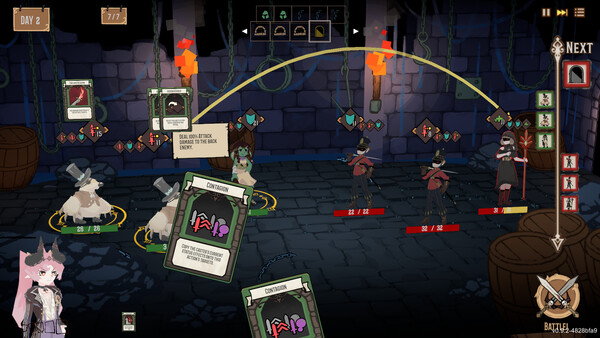 Screenshot of Dungeon Company gameplay showing in-action mechanics