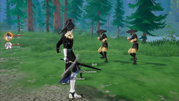 Screenshot of Blade Song gameplay showing in-action mechanics