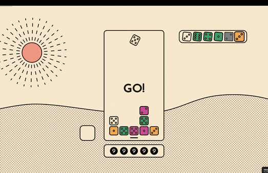 Screenshot of Dicetris gameplay showing in-action mechanics