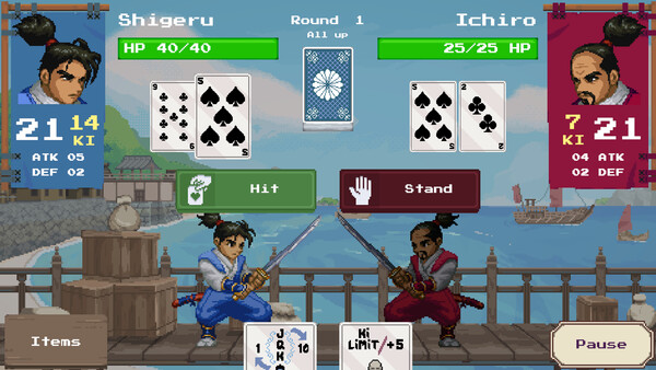 Screenshot of Burakku Jakku Samurai gameplay showing in-action mechanics