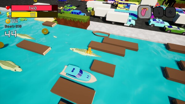Screenshot of Ninja Froggy gameplay showing in-action mechanics