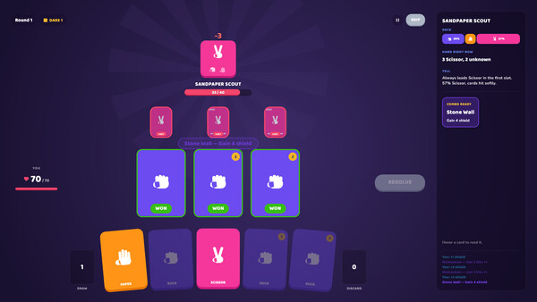 Скриншот 2 из игры Rogue Paper Scissors