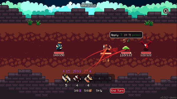 Screenshot of Path of the RNGesus gameplay showing in-action mechanics