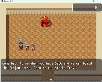 Screenshot of Odyssey RPG gameplay showing in-action mechanics