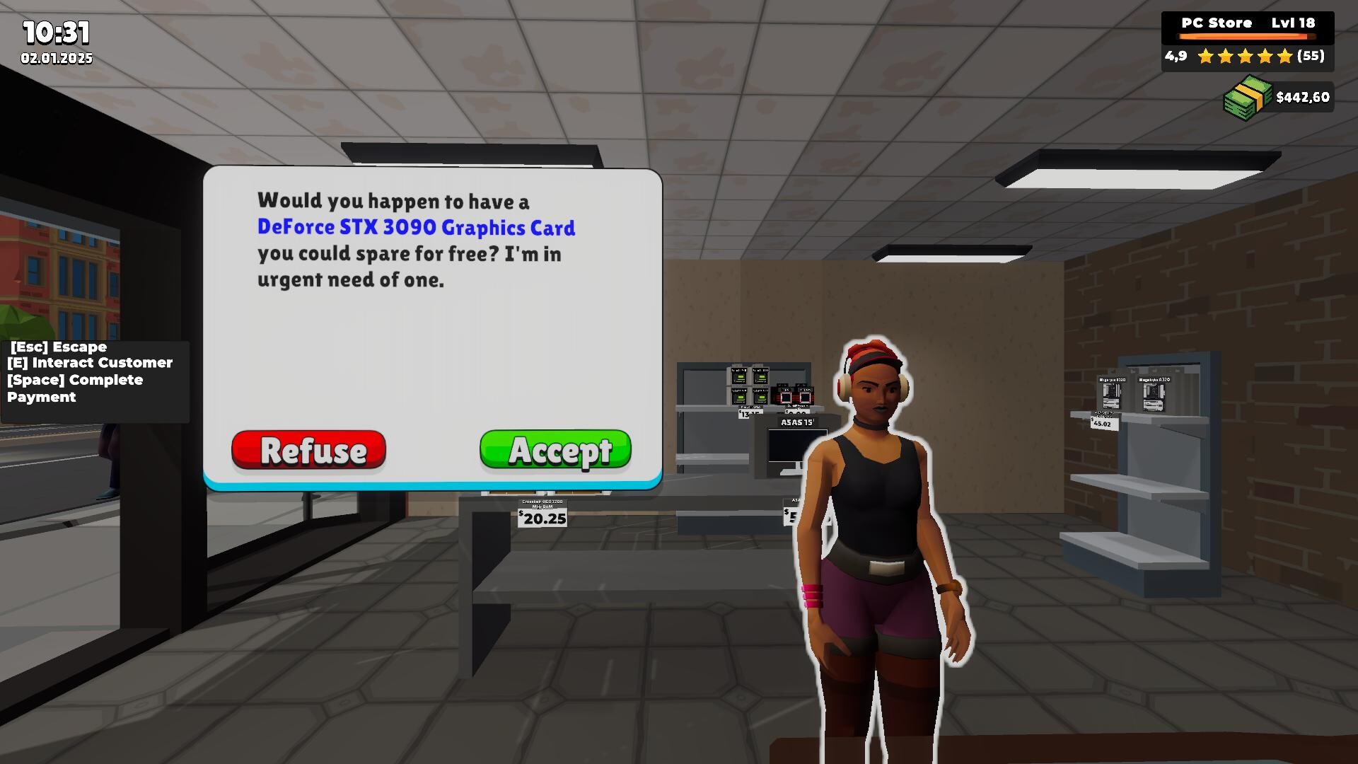 #9. PC Store Simulator Demo (Steam) De: CS Forge