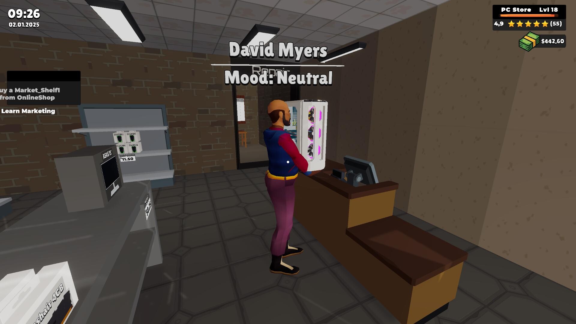 #7. PC Store Simulator Demo (Steam) De: CS Forge