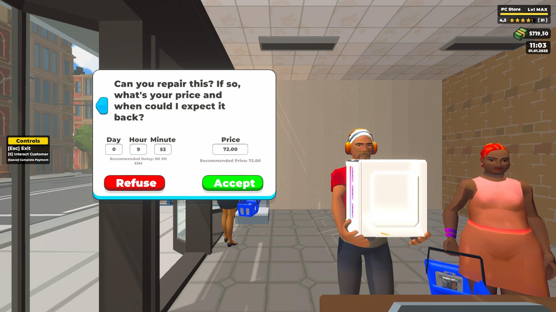 #7. PC Store Simulator Demo (Steam) De: CS Forge