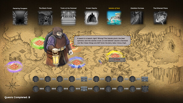 Screenshot of Of Grit & Graves gameplay showing in-action mechanics