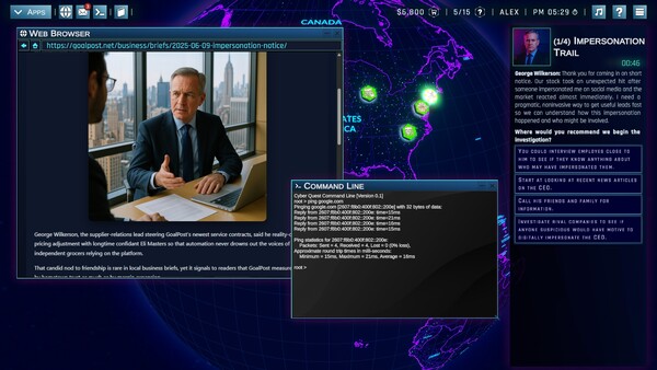 Screenshot of CyberQuest gameplay showing in-action mechanics