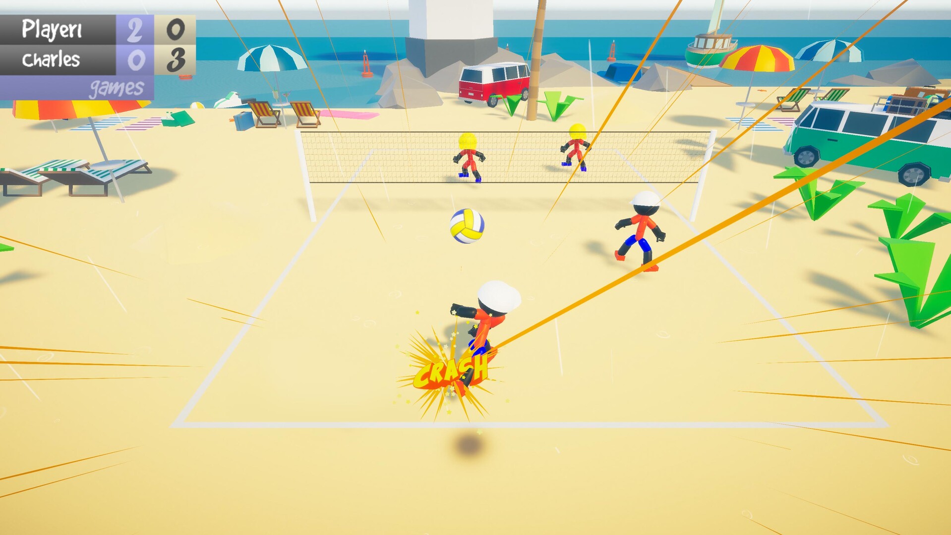 Stickman Beach Volleyball DELUXE screenshot #3