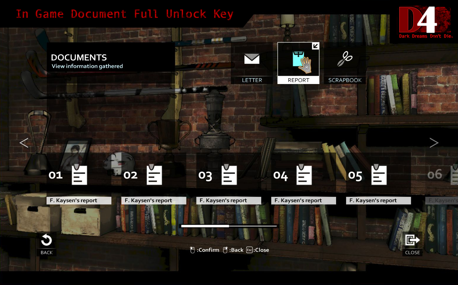 D4: In Game Document Full Unlock Key Featured Screenshot #1