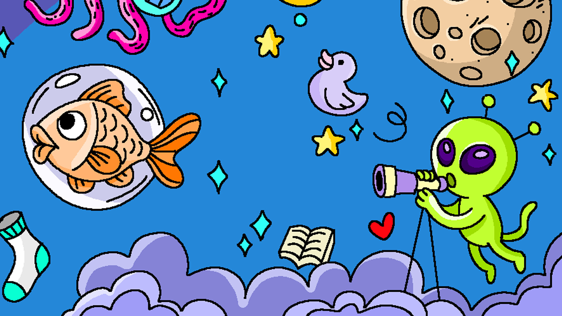 100 Cats Lost in the Future Find & Color screenshot #4