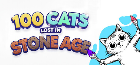 100 Cats Lost in the Stone Age Find & Color