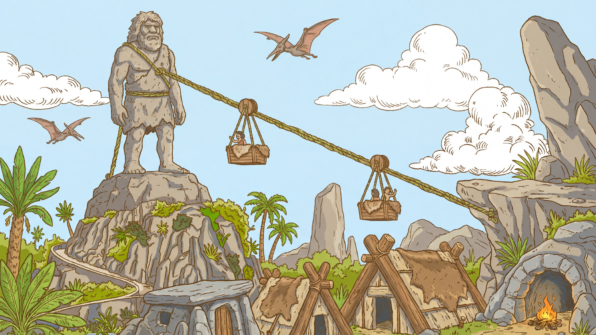 999 Hidden Cats: Stone Age Together screenshot #1