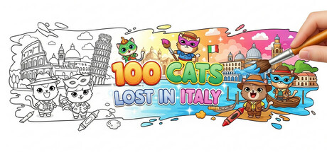 100 Cats Lost in Italy Find & Color
