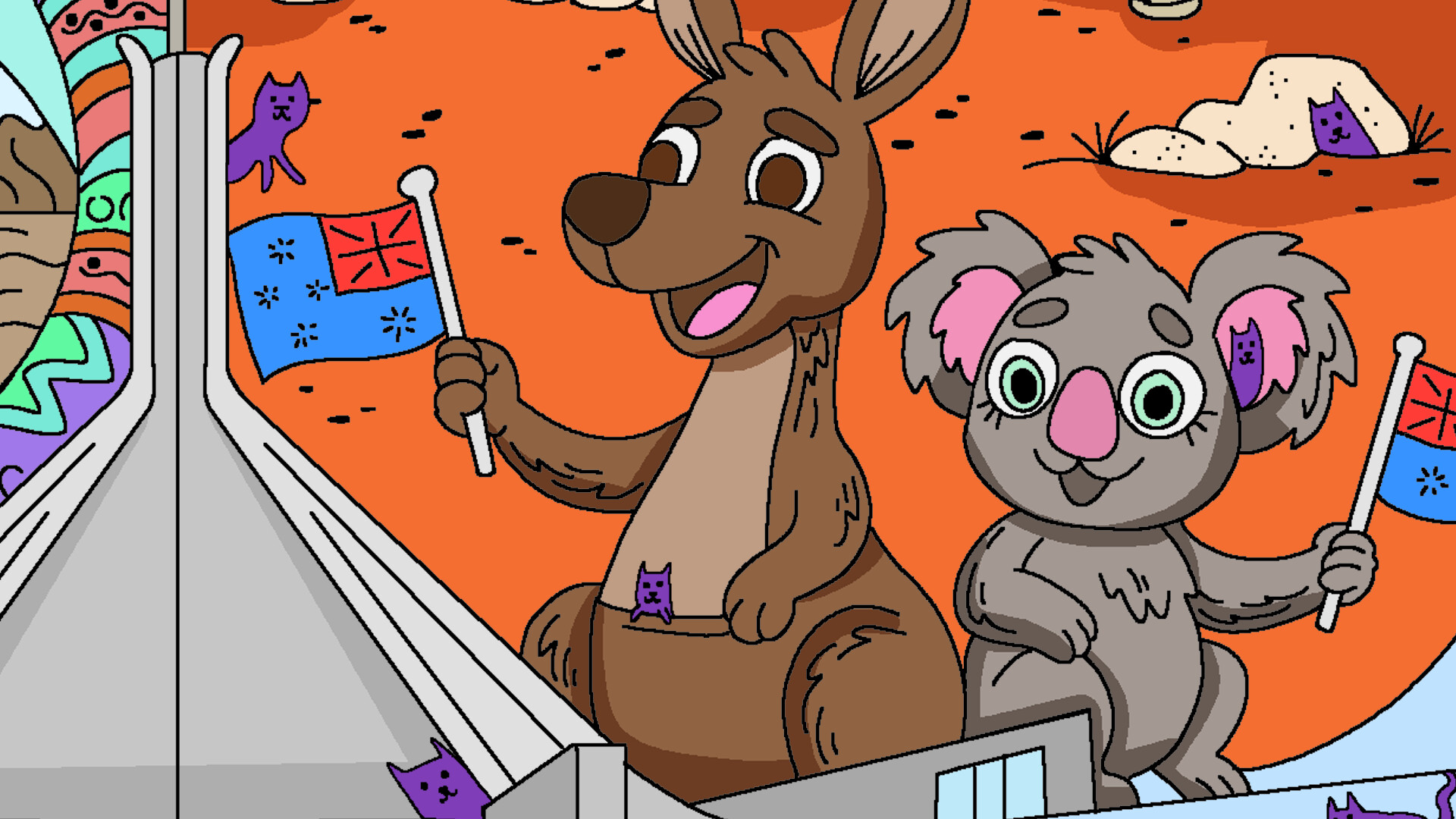 100 Cats Lost in Australia Find & Color screenshot #5