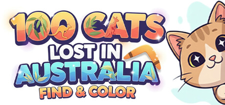 100 Cats Lost in Australia Find & Color game cover