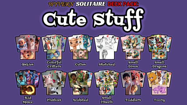 Wyvern Solitaire Deck Pack: Cute Stuff