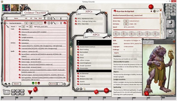 Screenshot z Fantasy Grounds - D&D Princes of the Apocalypse