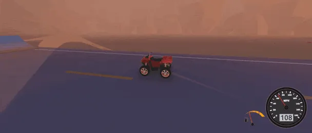 An ATV jumps on a ramp