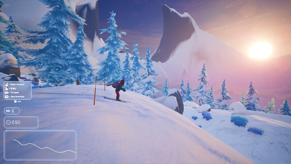 Screenshot of Parcel Peaks gameplay showing in-action mechanics