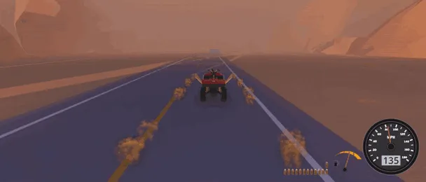 An upgraded ATV jumps on a ramp