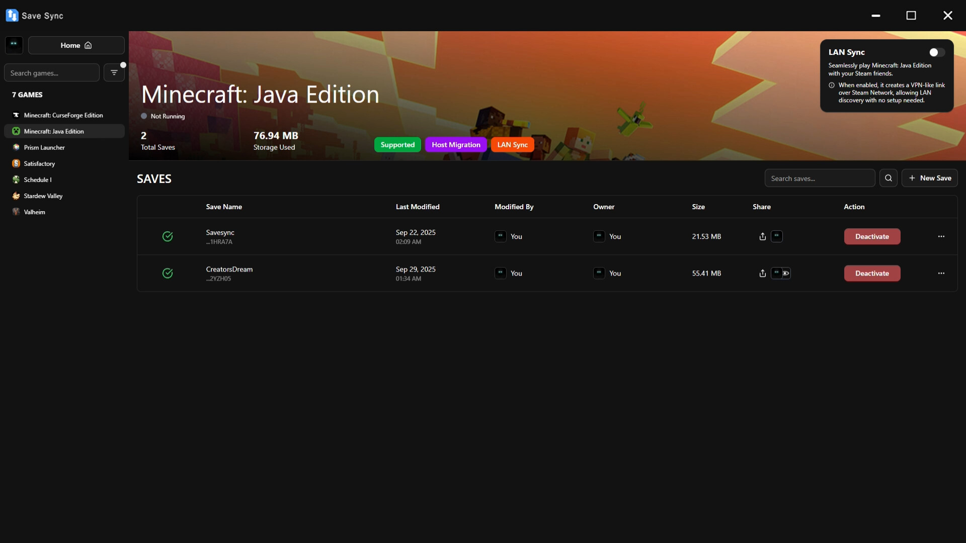 #6. SaveSync: Co-op Save Sharing Made Easy (Steam) Podle: SaveSync