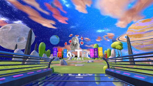 Screenshot of Astropark gameplay showing in-action mechanics