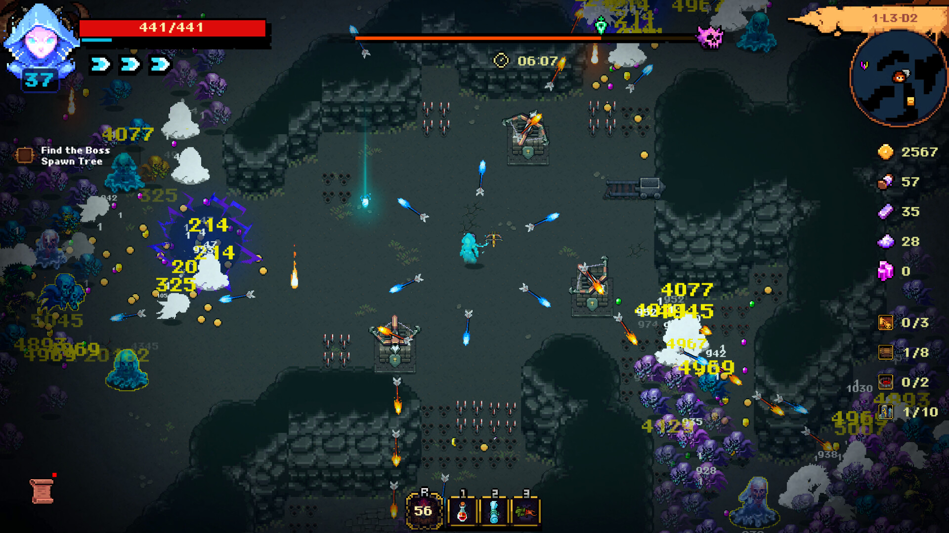 Official Steam screenshot of Soulforge Lost Path with combat effects and loot