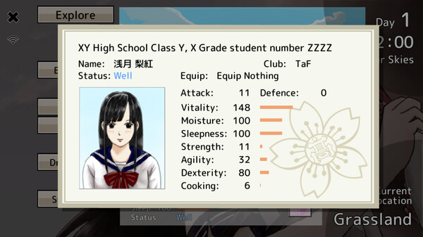 Long Black-Haired Schoolgirl Survival Simulation Game screenshot 4
