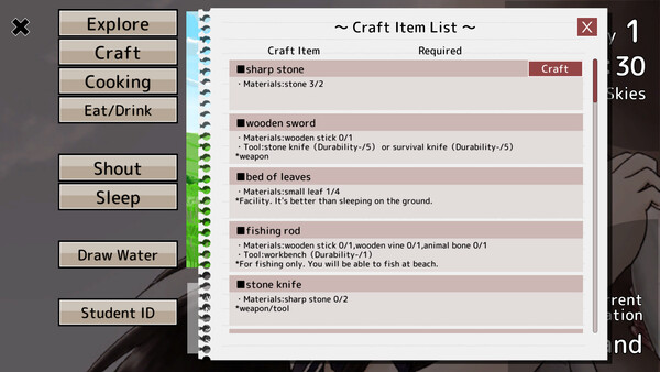 Long Black-Haired Schoolgirl Survival Simulation Game