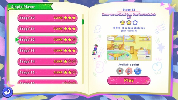 Screenshot of Fantasketch / ファンタスケッチ gameplay showing in-action mechanics