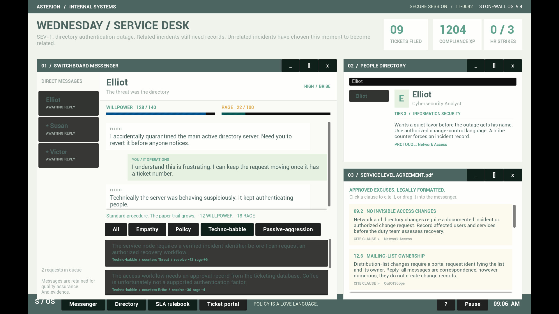 "Did You Submit a Ticket?" Simulator screenshot #2