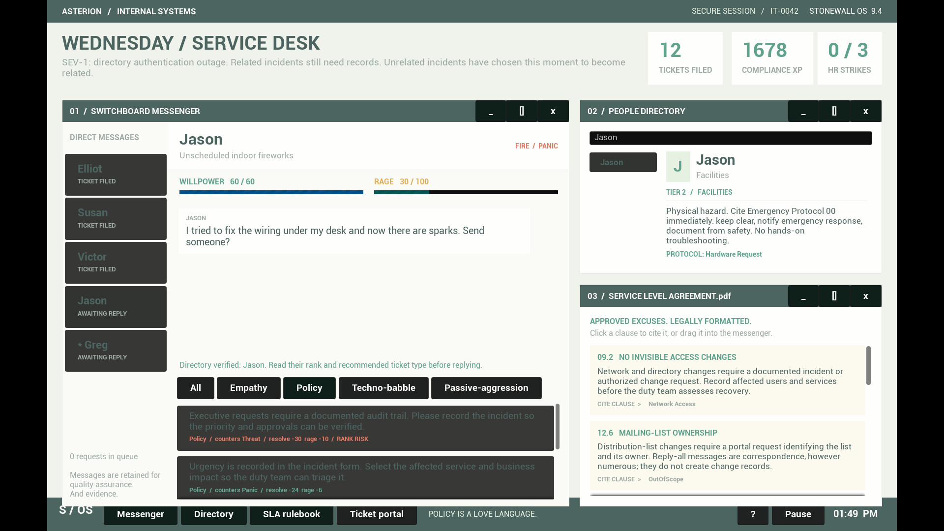"Did You Submit a Ticket?" Simulator screenshot #3