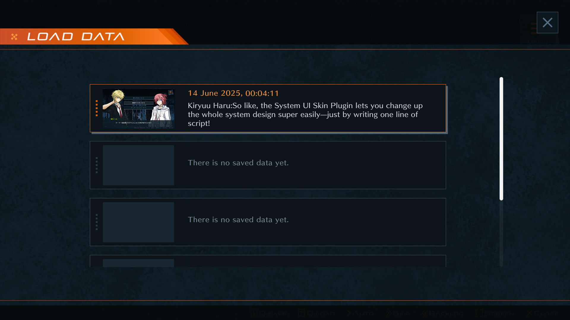 #4. Tyrano Studio - System UI Skin Plugin #2 (Steam) 由: STRIKEWORKS