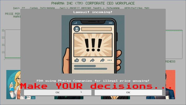 PHARMA INC SIMULATOR - Ethics not included.  screenshot 3