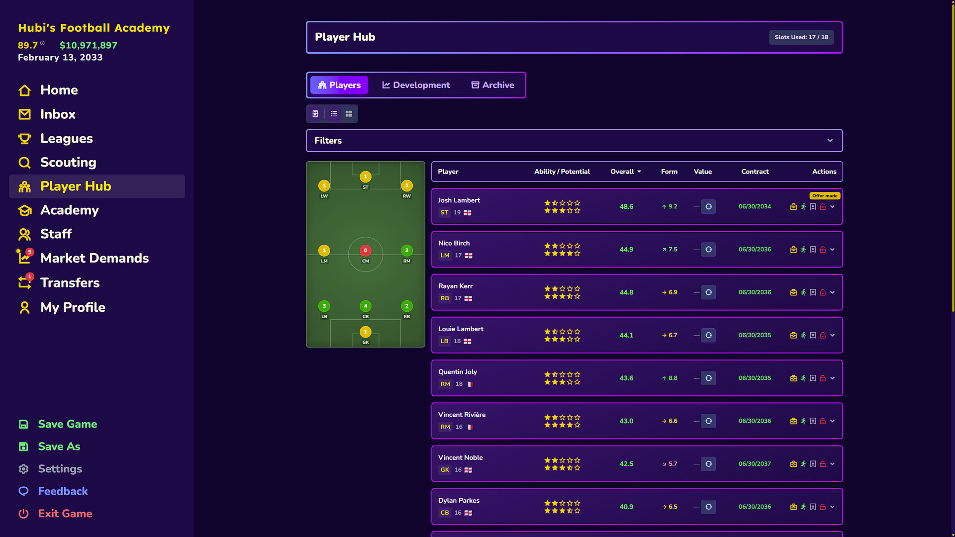 Football Academy Manager screenshot