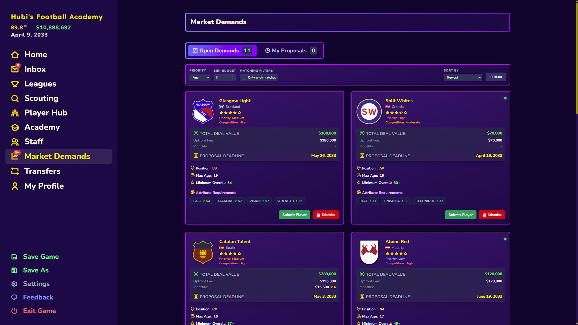 Football Academy Manager screenshot