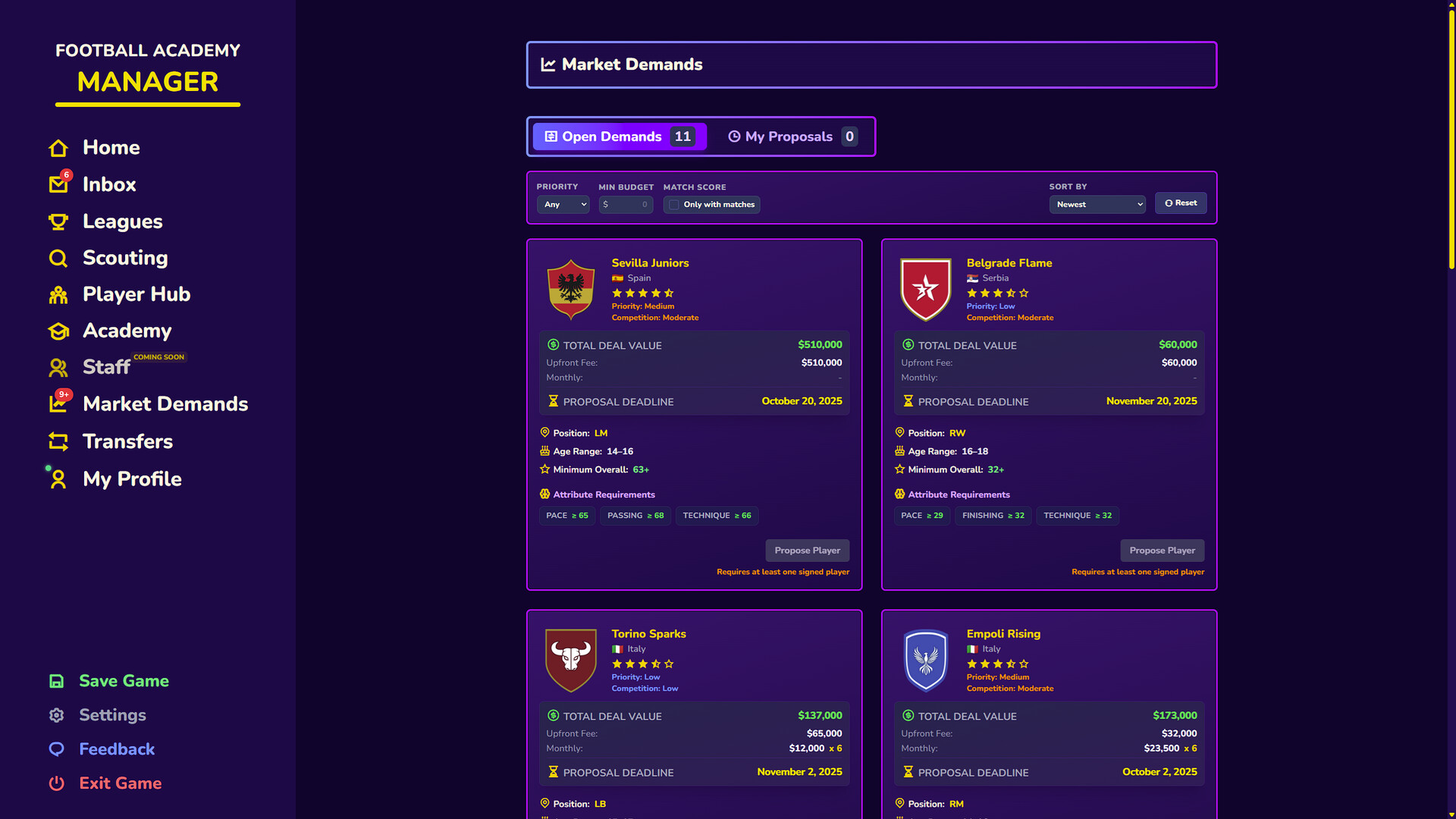 Football Academy Manager screenshot #1