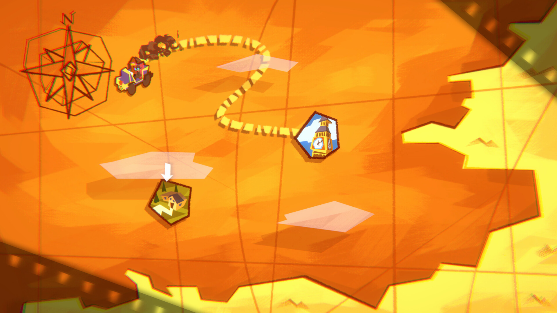 Colourful cartoon environment from Crushed In Time