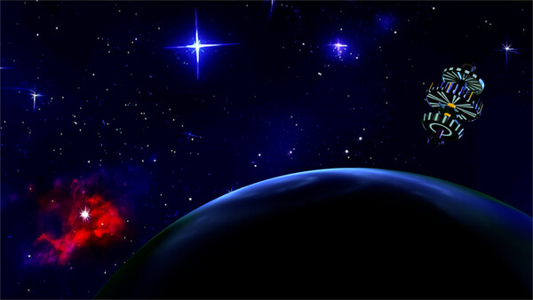Screenshot of Beyond Atmosphere GX gameplay showing in-action mechanics