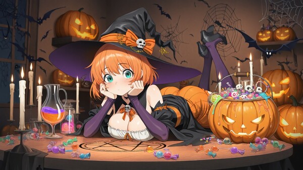 Скриншот из Halloween Waifu