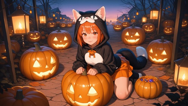 Скриншот из Halloween Waifu